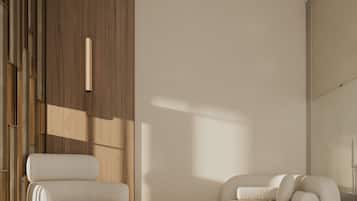 Premium bedding, memory foam beds, minibar, individually furnished