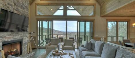 TV, fireplace, offices