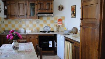 Frigorifero, microonde, forno, piano cottura