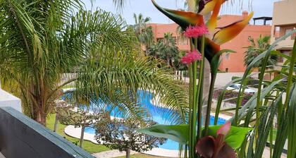 Exotic front line apartment with communal swimming pool