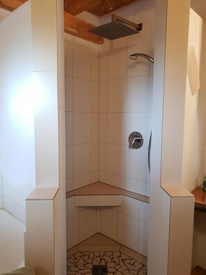 Baignoire, sĂšche-cheveux, serviettes fournies, papier toilette
