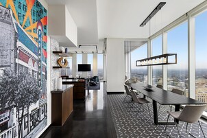 In-room safe, desk, laptop workspace, blackout curtains