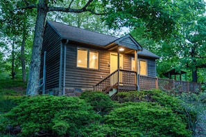 Bee Mountain Cabin, 1 Queen Bed, Jetted Tub, Mountain View | Terrace/patio