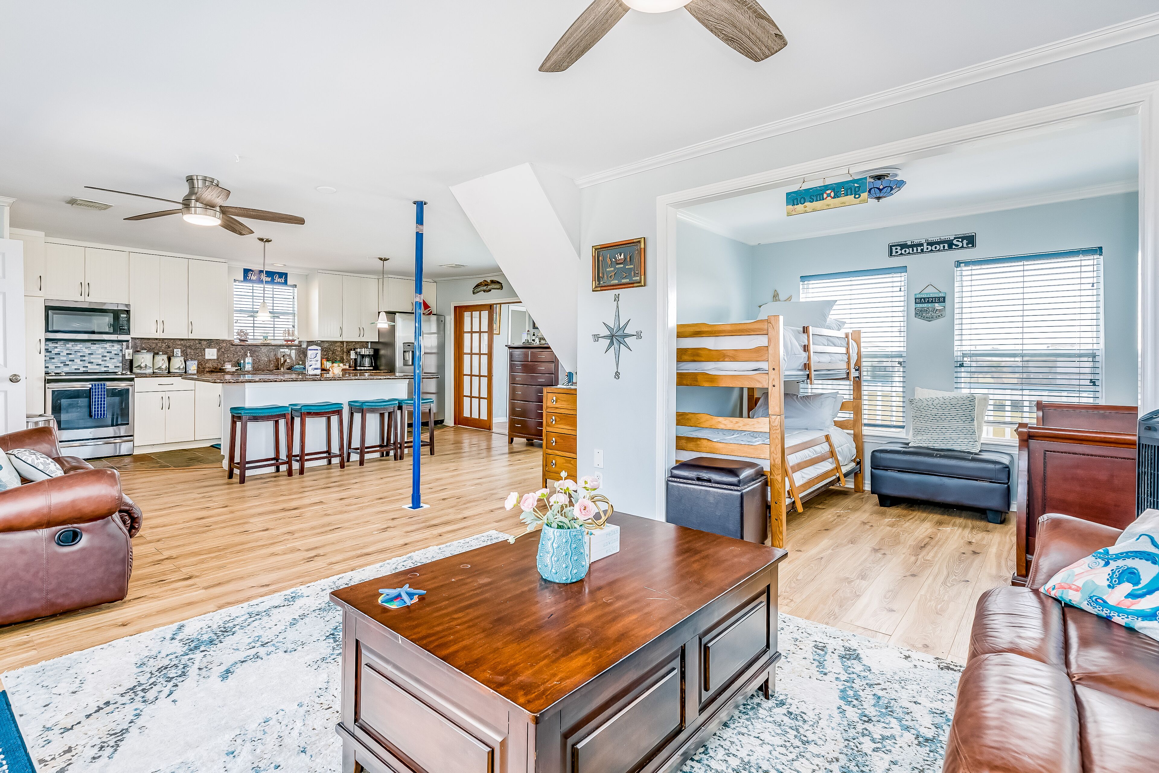 Snowbird-friendly coastal home with decks, patio, AC, & fast WiFi - dogs ok