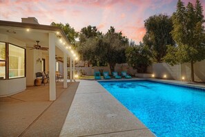 Outdoor pool, a heated pool