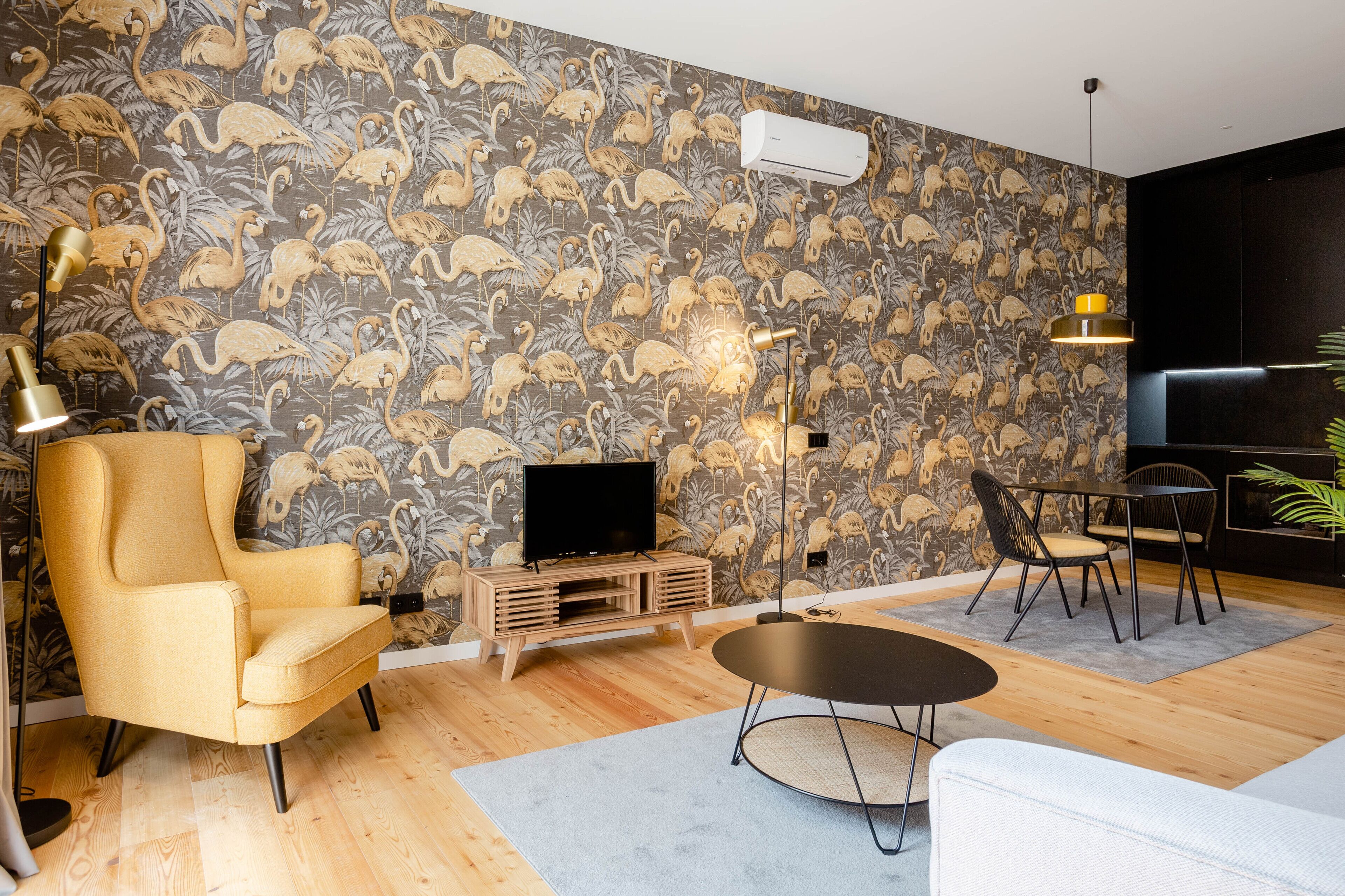 Living area and kitchenette