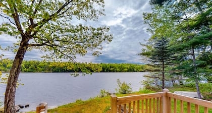 Lakefront cabin with private dock, wood stove, firepit, deck, & grill - 1 dog ok