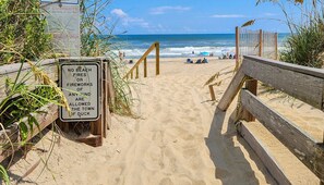 Beach nearby, sun loungers