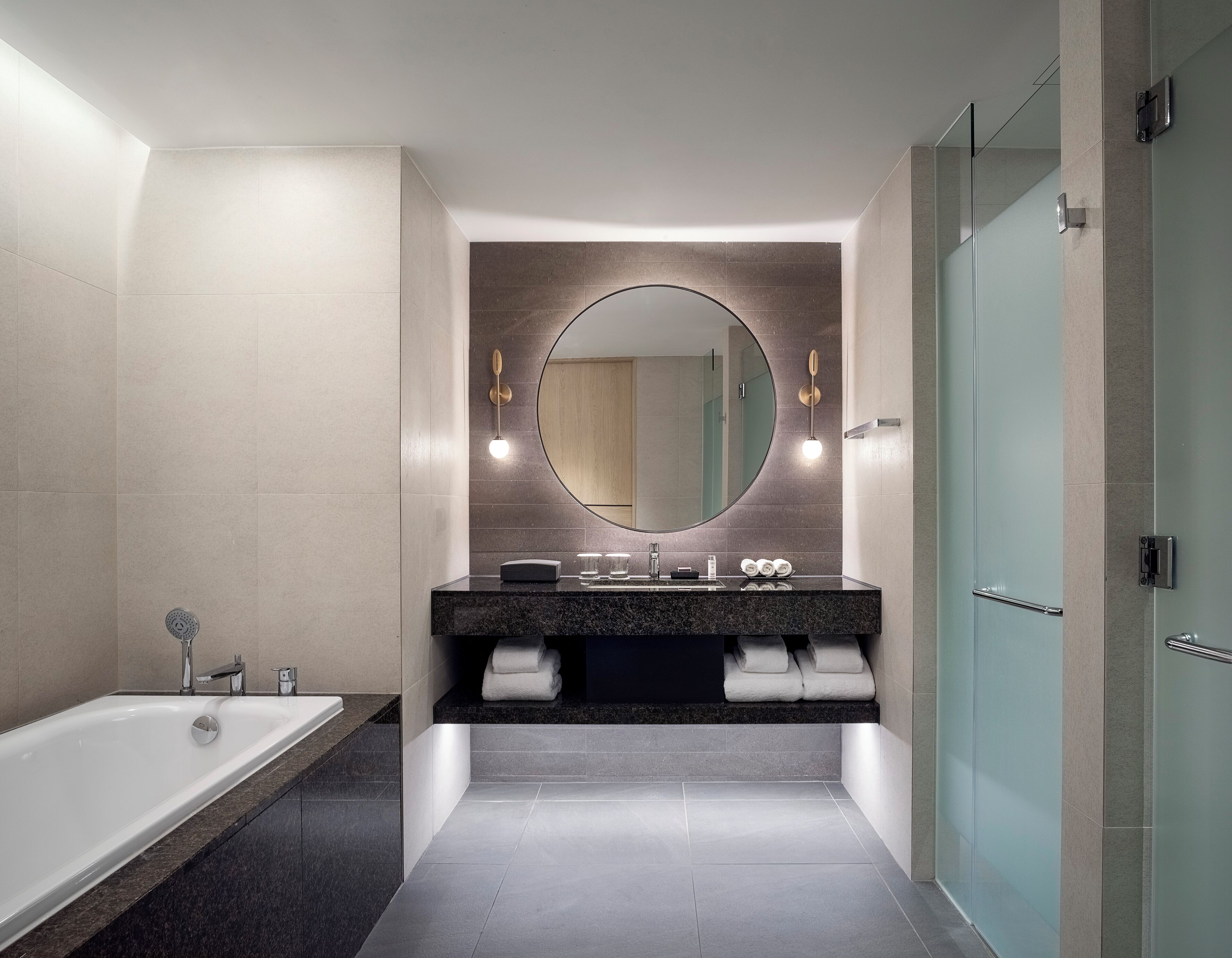 hair dryer, bathrobes, slippers, bidet