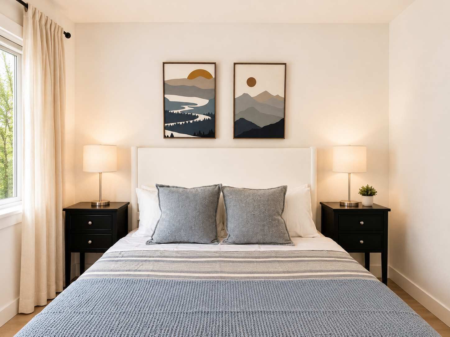 2 habitaciones, tabla de planchar con plancha, cuna de viaje y wifi 