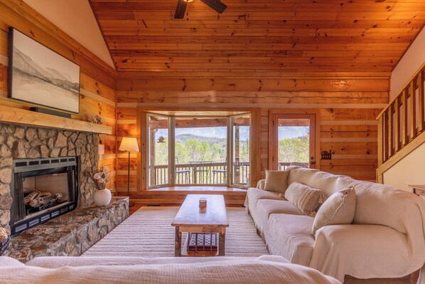 Smart TV, fireplace, Netflix, DVD player