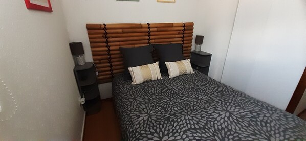 1 chambre, fer et planche à repasser