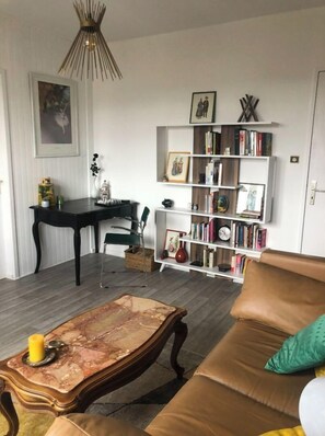 Een televisie, een dvd-speler en boeken