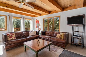 Cabin, 4 Bedrooms | Living area | Streaming services - Mountain Getaway w/ Granny Unit, Dogs Ok #47 by Bear Valley Vacation Rentals (Arnold)