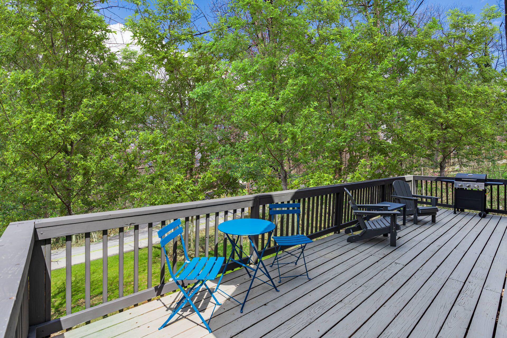 Enjoy the sun in the wrap around deck with propane grill
