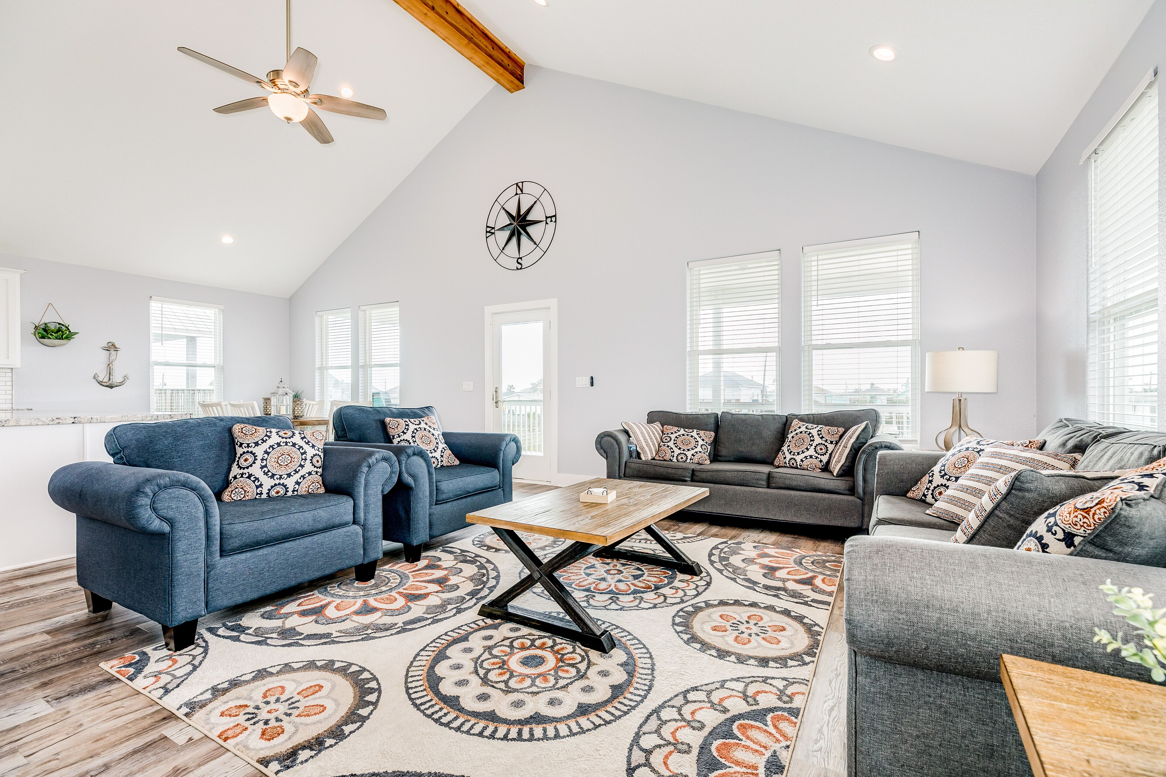 Elevated coastal home with deck, patio, outdoor shower, & fireplace - dogs ok