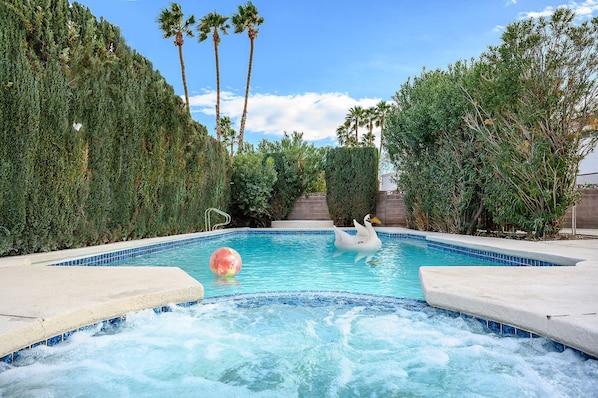 Outdoor pool, a heated pool