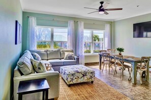 Smart TV, table football, books