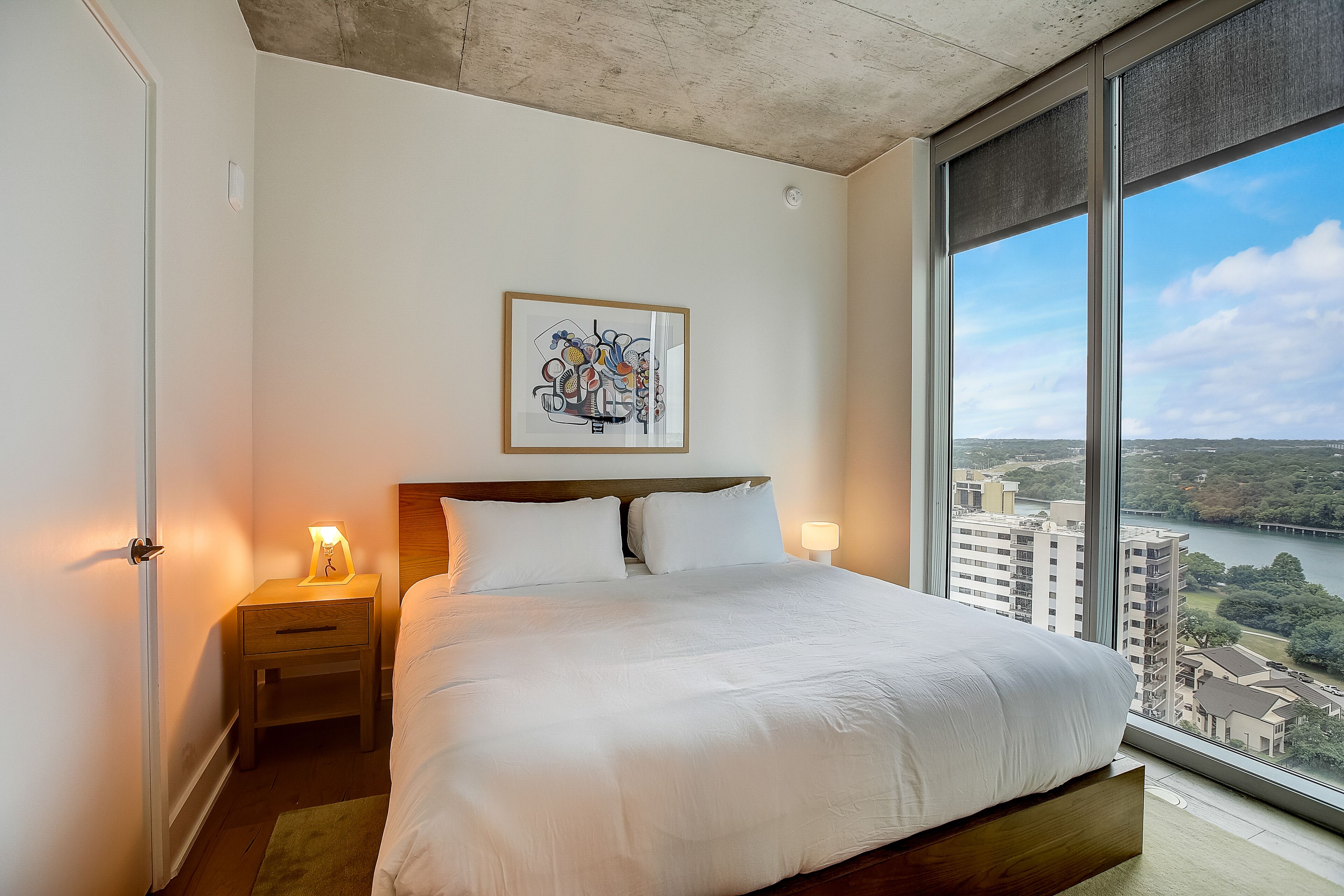 Brand new condo on Rainey Street with sunrise-view balcony, rooftop pool & gym