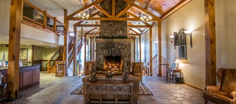 Suites at Silver Tree A116: 1 bedroom standard view suite with fireplace, kitche