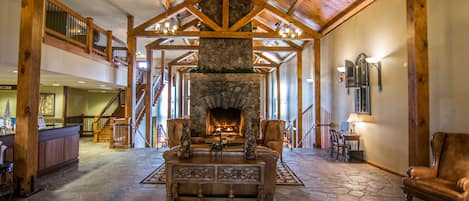 Flat-screen TV, fireplace, video games, DVD player