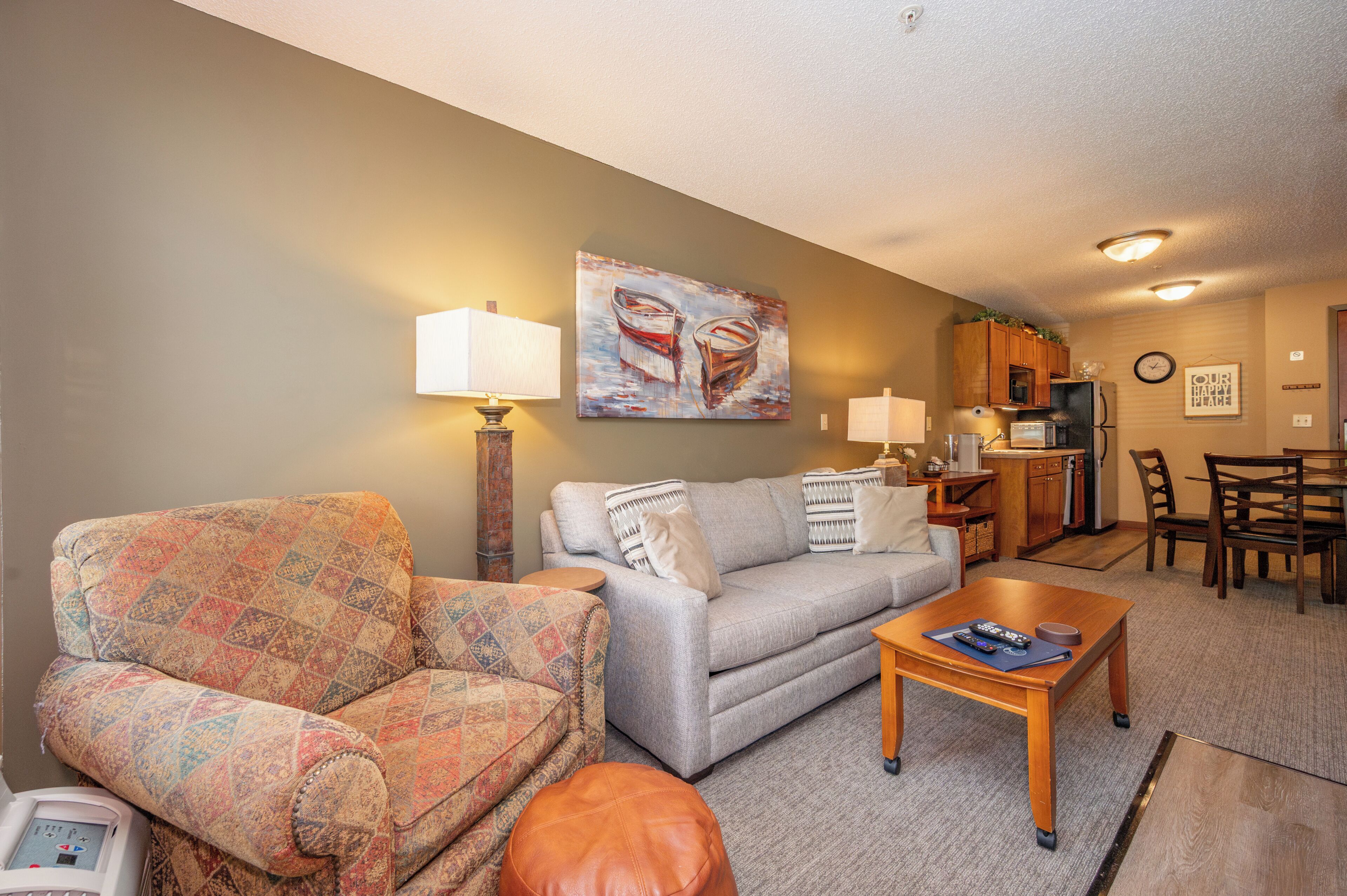 TV, fireplace, video games, DVD player