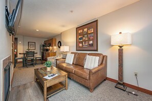 TV, fireplace, video games, DVD player