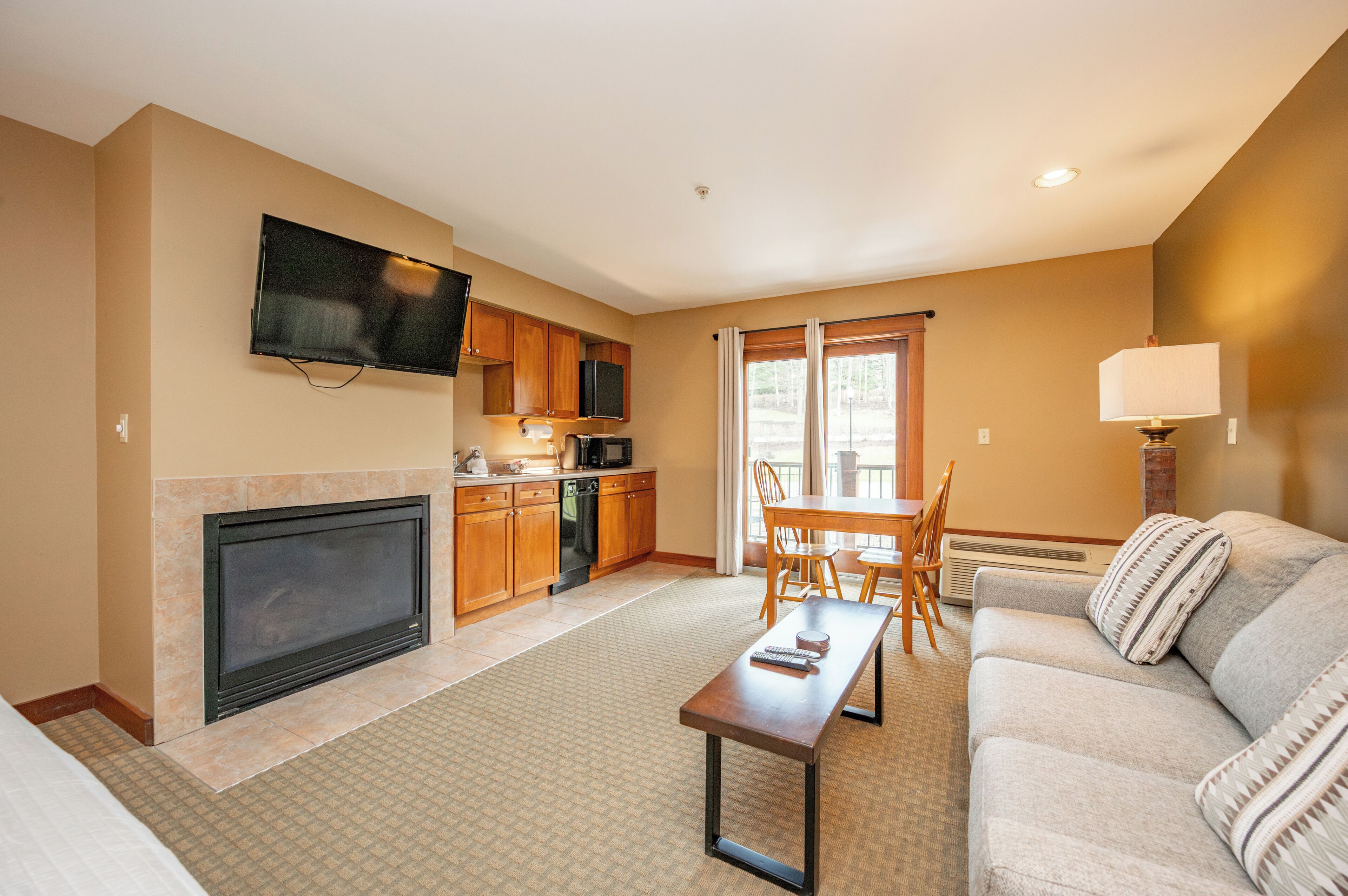 Televisor, llar de foc, videojocs i reproductor de DVD 