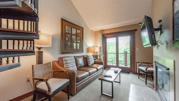 TV, fireplace, video games, DVD player