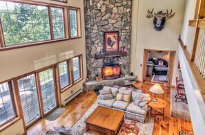 Smart TV, fireplace, table tennis, books