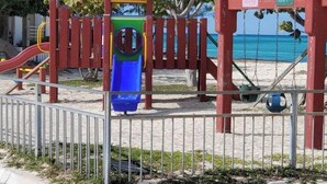A playground with a slide, swings, and a climbing structure. - Elegance & Grace in Nassau contemporary beauty (Nassau)