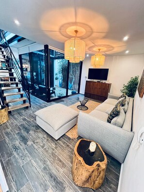 Design House, 3 Bedrooms, Non Smoking, Private Pool | Living area - 3 Story Home with Private Roof Pool and Tropical Views (Tulum)