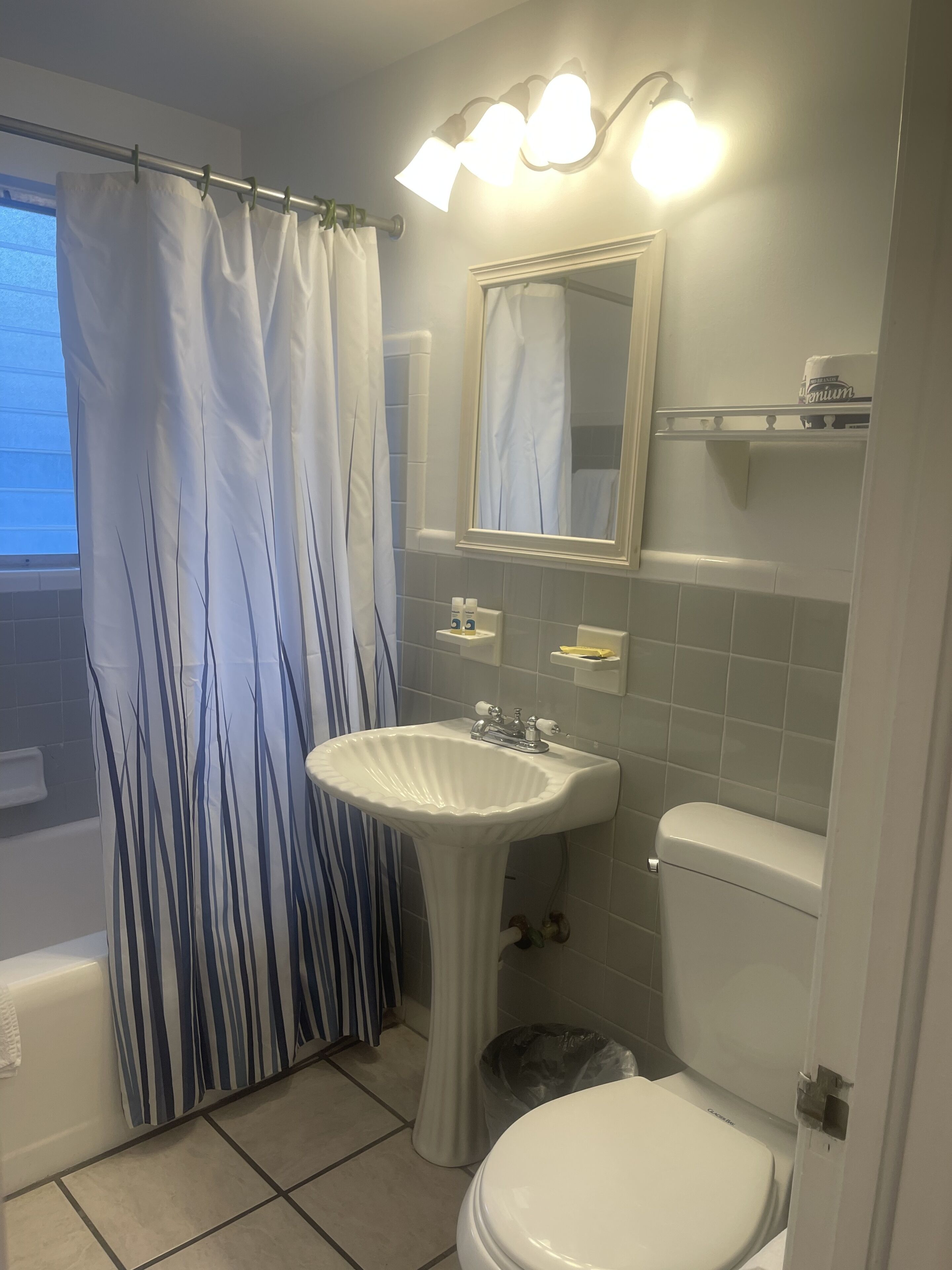 studio, 1 king bed, non smoking, garden view | bathroom | shower, hair dryer, towels