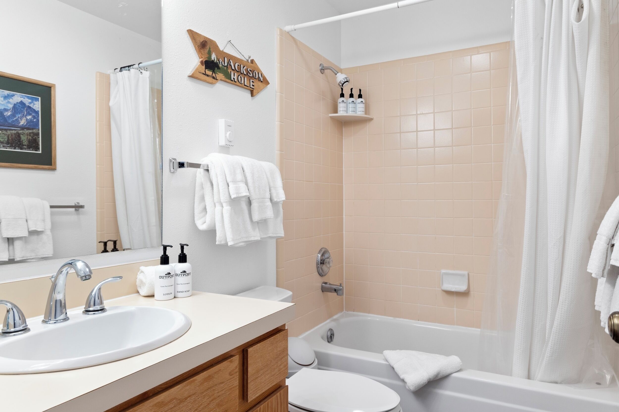 Hair dryer, towels
