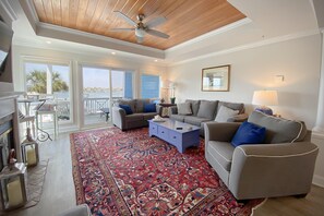 Duplex, 4 Bedrooms | Living room - The Blue Pearl by Sea Scape Properties (Wrightsville Beach)