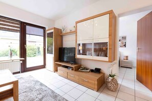 TV, DVD player, stereo