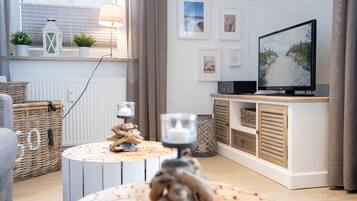 TV, DVD player, stereo