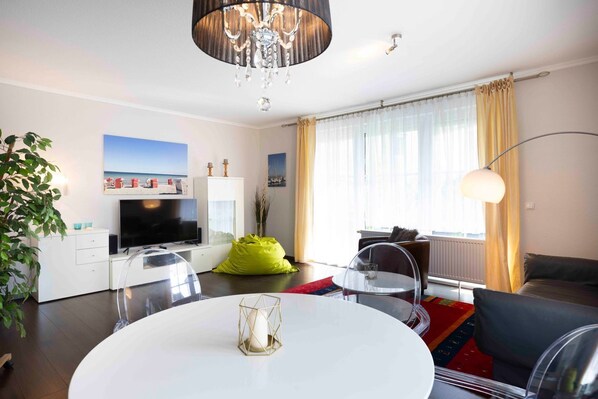 TV, DVD player, stereo