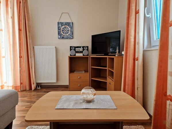 TV, DVD player, stereo