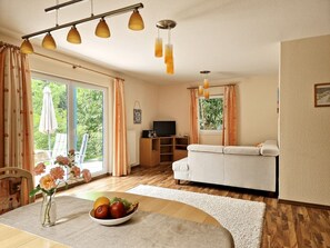 TV, DVD player, stereo