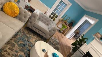 Smart TV, lareira, videogames, livros