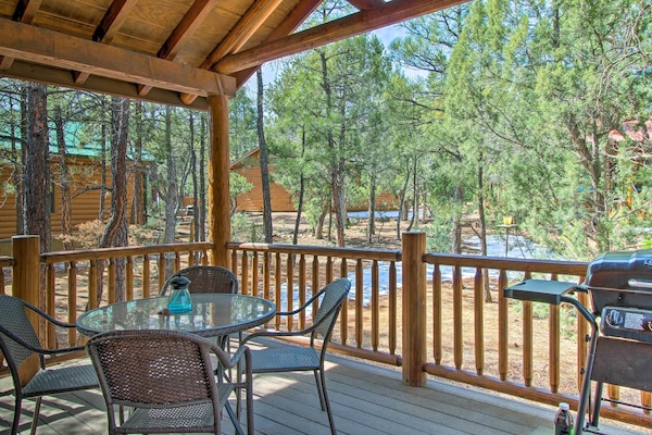 Show Low Vacation Rental | 3BR | 2BA | 1,600 Sq Ft | Steps Required