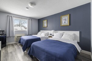 Laptop workspace, free WiFi, bed sheets