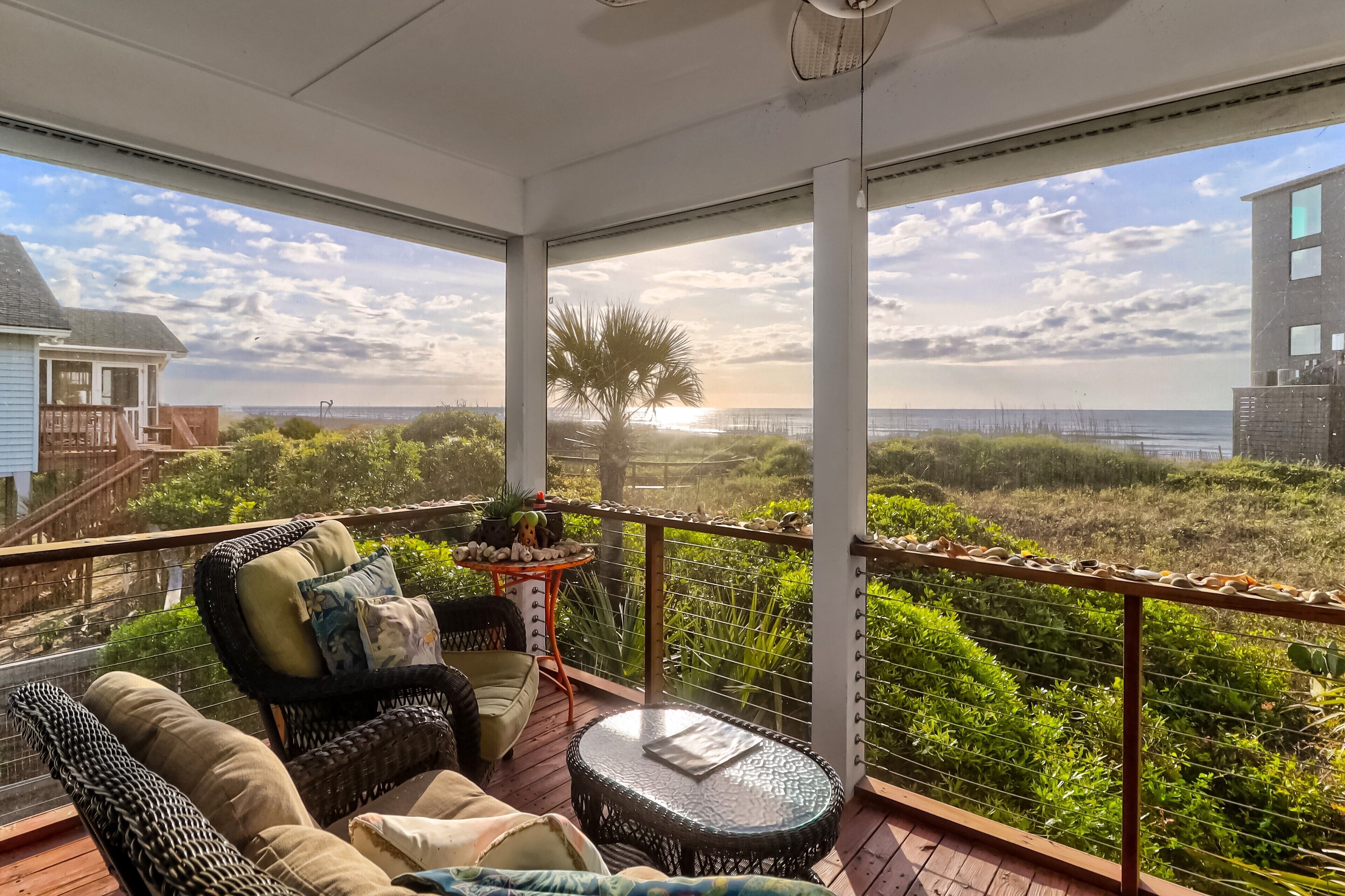Ocean View Classic Cottage with Screen Porch, Beach Access Next to Property