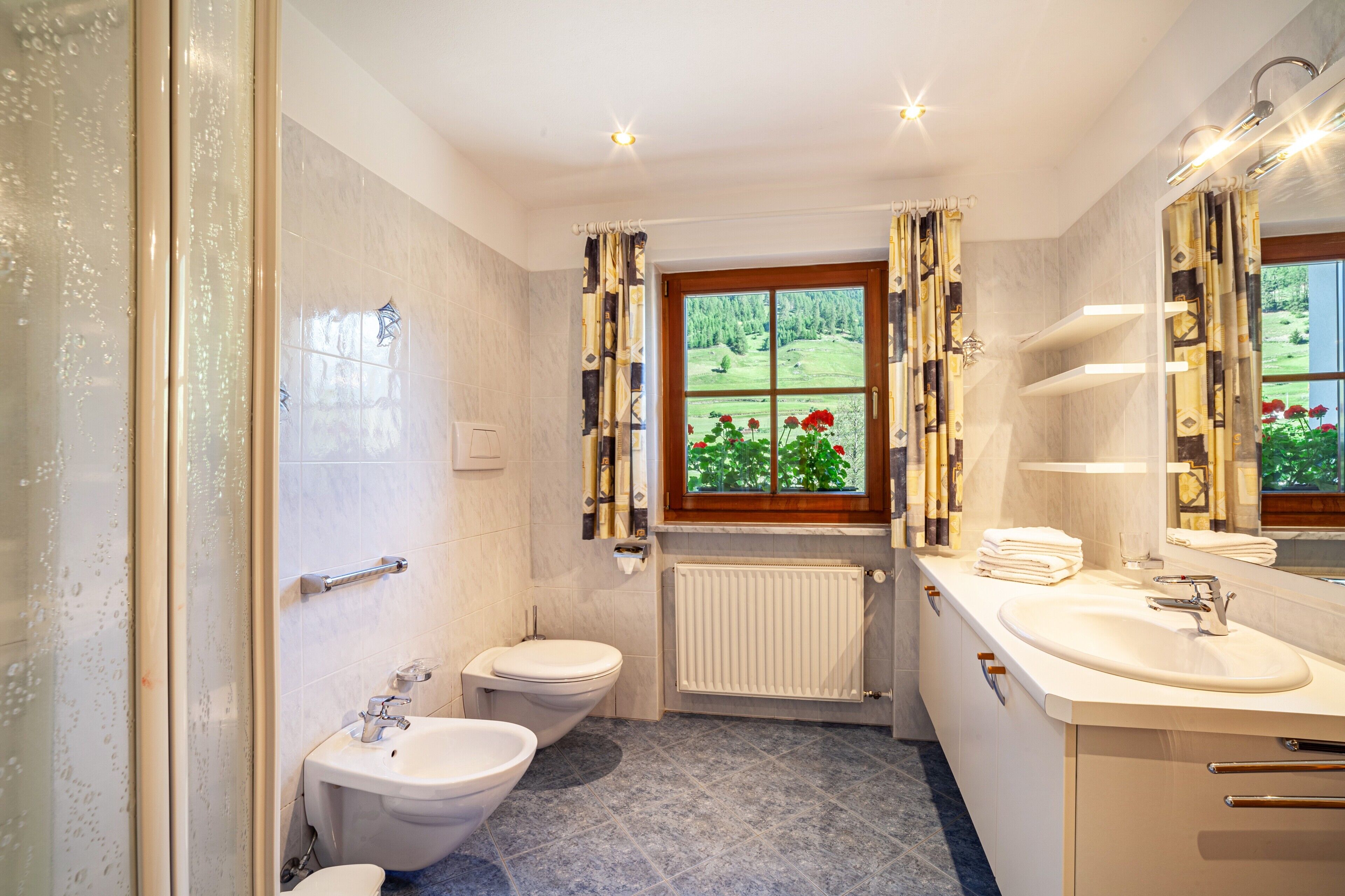 Dusche, kostenlose Toilettenartikel, Haartrockner, Handtücher