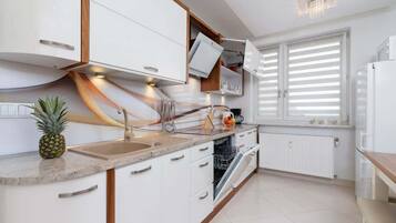 Fridge, microwave, stovetop, dishwasher