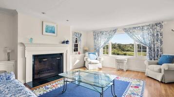 TV, fireplace, offices
