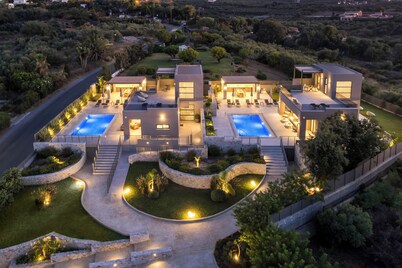 Seafront Lux Estate Chania | Heated Pools • Jacuzzis • Saunas• Gyms|Sleeps 20–24