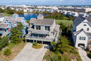 Exterior - Serenity Now: Dog-Friendly Home in Golf Course Community w/ Water Views (Nags Head)