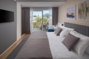 Luxury Apartment, Terrace, Pool View | 1 bedroom, premium bedding, down comforters, pillowtop beds